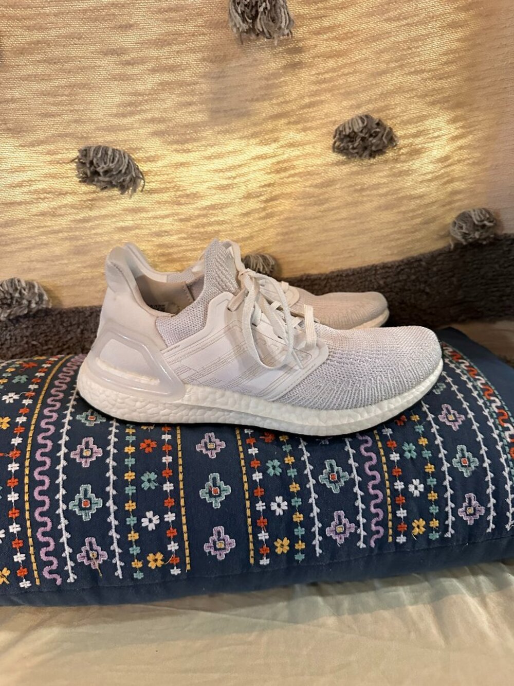 adidas Ultraboost 20 "Triple White" Running Shoes - Size 9